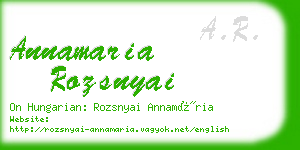 annamaria rozsnyai business card